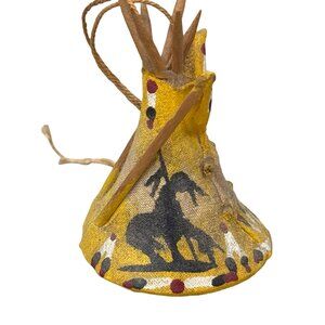 Vintage Native American Miniature 2.5" Decorative Teepee End Of The Trail Design